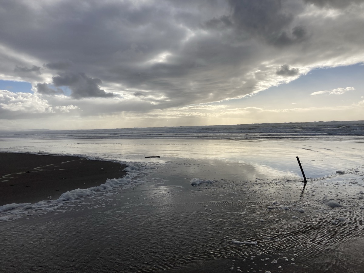Dramatic clouds over the beach